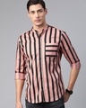 Shop Men's Pink Striped Shirt-Front