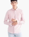 Shop Men's Pink Striped Slim Fit Shirt-Front
