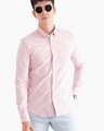 Shop Men's Pink Striped Slim Fit Shirt-Full