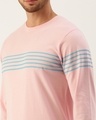 Shop Men's Pink Striped T-shirt
