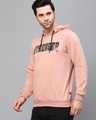 Shop Men's Pink Stronger Typography Slim Fit Hooded Sweatshirt-Design