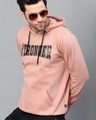 Shop Men's Pink Stronger Typography Slim Fit Hooded Sweatshirt