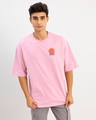 Shop Men's Pink Summer Essence Printed Oversized T-shirt-Full