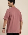 Shop Men's Pink Superior Denim Typography Oversized T-shirt-Full