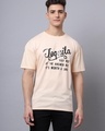 Shop Men's Pink Tequila Typography Oversized T-shirt-Front