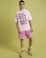 Shop Men's Pink Think Outside Typography Oversized T-shirt