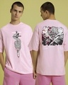 Shop Men's Pink Thorfinn Graphic Printed Oversized T-shirt-Front