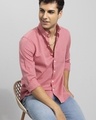 Shop Men's Pink Trig Slim Fit Shirt-Front