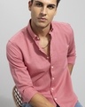 Shop Men's Pink Trig Slim Fit Shirt-Full