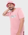 Shop Men's Pink Tropical Vibes Graphic Printed Plus Size T-shirt-Front