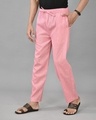 Shop Men's Pink Casual Pants-Front