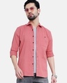 Shop Men's Pink Typographic Slim Fit Shirt-Front