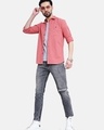 Shop Men's Pink Typographic Slim Fit Shirt-Full