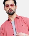 Shop Men's Pink Typographic Slim Fit Shirt