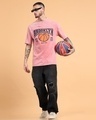 Shop Men's Pink Typography Oversized Acid Wash T-shirt