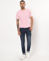 Shop Men's Pink Waffle Henley T-shirt-Full