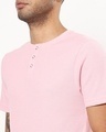 Shop Men's Pink Waffle Henley T-shirt