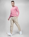 Shop Men's Pink Waffle Self Designed Slim Fit Sweater-Full