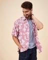 Shop Men's Pink & White All Over Printed Oversized Shirt-Design