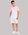 Shop Men's Pink & White Color Block T-shirt-Full