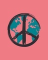 Shop Men's Pink World Peace T-shirt-Full