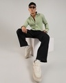 Shop Men's Pistachio Green Textured Relaxed Fit Shirt-Full