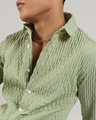 Shop Men's Pistachio Green Textured Relaxed Fit Shirt