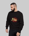 Shop Men's Black Pizza Sense Printed Regular Fit Sweatshirt-Front