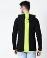Shop Men's Plain Back Panel Full Sleeve Hoodie T-shirt(Black-Neon Green)-Full