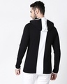 Shop Men's Plain Back Panel Full Sleeve Hoodie T-shirt(Black-White)-Full