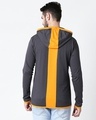 Shop Men's Plain Back Panel Full Sleeve Hoodie T-shirt(Nimbus Grey-Neon Orange)-Full