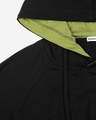 Shop Men's Plain Colorblock Three Panel Full sleeve Hoodie T-shirt (Black-Meteor Grey-Woodbine Green)