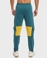 Shop Men's Blue & Yellow Color Block Cargo Joggers-Design