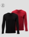 Shop Pack of 2 Men's Black & Red T-shirt-Front