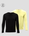 Shop Pack of 2 Men's Black & Yellow T-shirt-Front