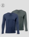 Shop Pack of 2 Men's Blue & Grey T-shirt-Front