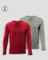 Shop Pack of 2 Men's Red & Grey T-shirt-Front