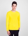 Shop Men's Plain Full Sleeves T-Shirt (Tropical Blue & Pineapple Yellow)-Design