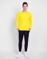 Shop Men's Plain Full Sleeves T-Shirt (Tropical Blue & Pineapple Yellow)