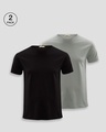 Shop Pack of 2 Men's Black & Meteor Grey T-shirt-Front