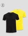 Shop Pack of 2 Men's Black & Pineapple Yellow T-shirt-Front