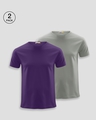 Shop Pack of 2 Men's Parachute Purple & Meteor Grey T-shirt-Front