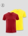 Shop Pack of 2 Men's Red & Yellow T-shirt-Front