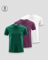 Shop Pack of 3 Men's Multicolor T-shirt-Front