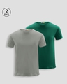 Shop Pack of 2 Men's Meteor Grey & Dark Forest T-shirt-Front