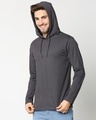 Shop Men's Plain Hoodie T-Shirt (Nimbus Grey & Black)
