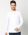 Shop Men's Plain Hoodie T-Shirt (Nimbus Grey & White)-Design