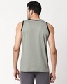 Shop Men's Plain Horizontal Three Panel Vest(Laurel Green-Black-Scarlet Red)-Design