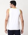 Shop Men's Plain Horizontal Three Panel Vest(White-Neon Green-Black)-Design