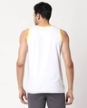 Shop Men's Plain Horizontal Three Panel Vest(White-Pineapple Yellow-Black)-Design